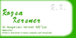 rozsa kersner business card